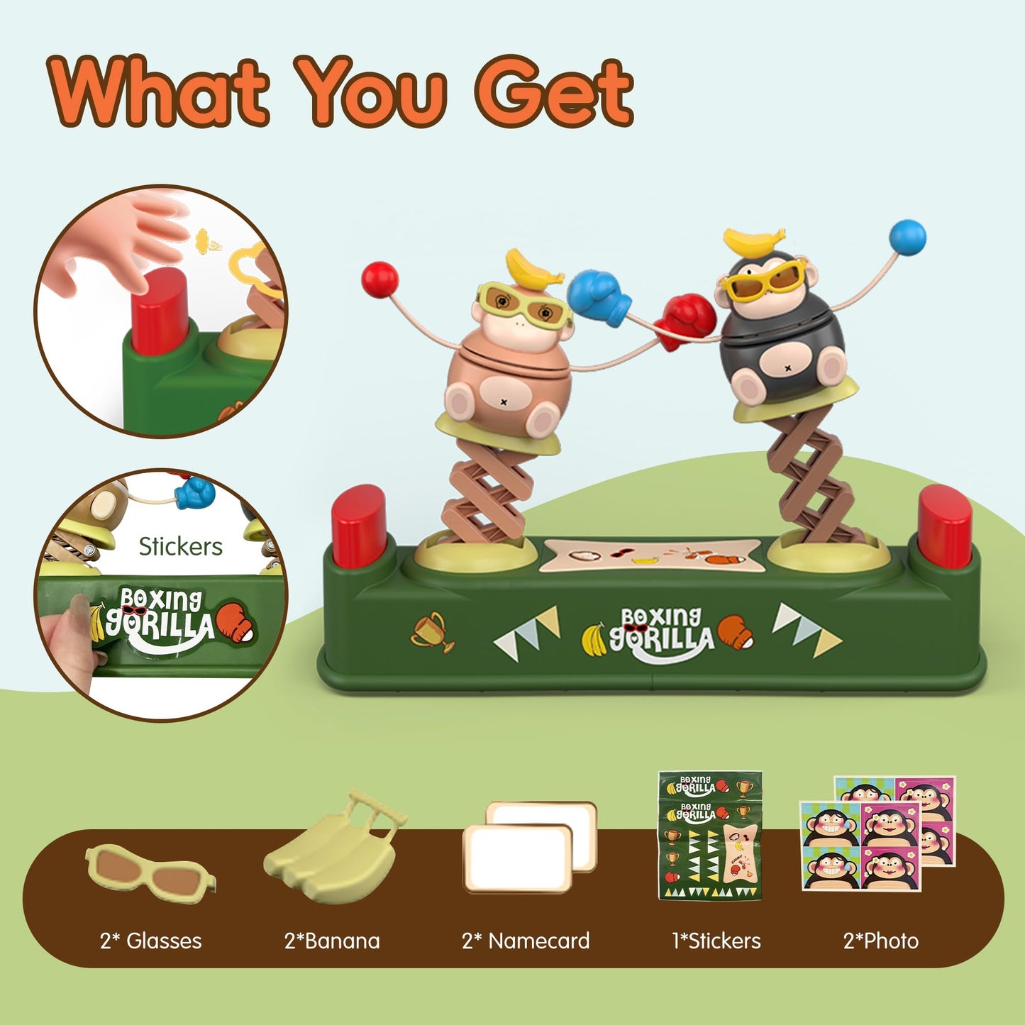 BDuck Games for Kids, Toddler Punching Toys Kids Game Boxing Gorilla, Educational Toys Preschool Games for Toddler 3+, Family Games 2 Players Birthday Gifts Easter Back-to-School