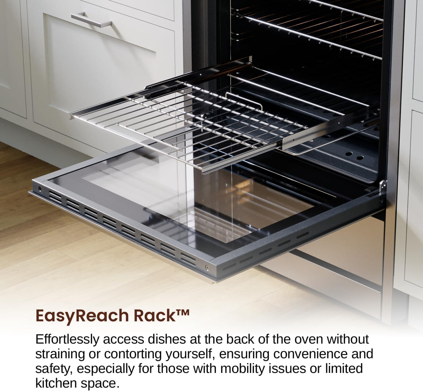 Rangaire RRG241TS 24" Gas Range Oven with Timer - Stainless Steel, Sealed Burners, Convection Fan, Easy Reach Racks