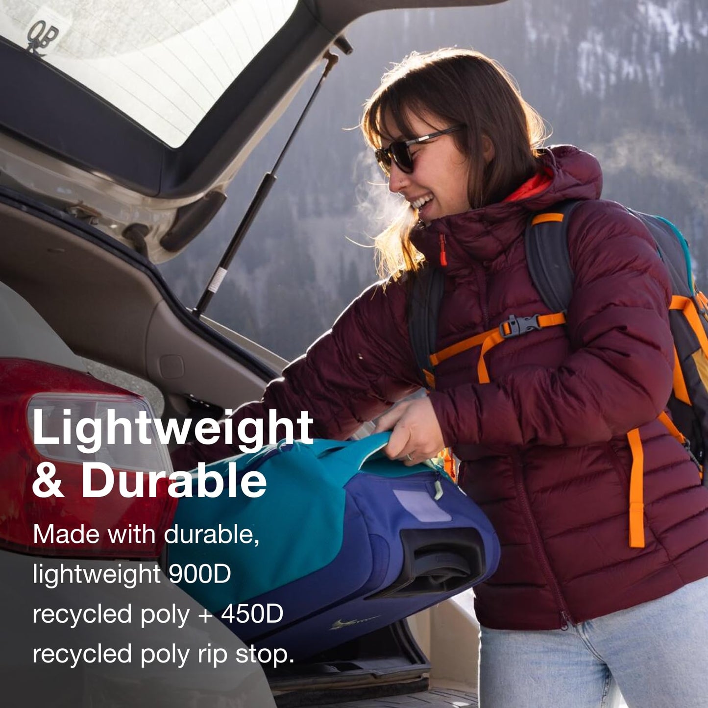 Osprey Daylite 40L Wheeled Carry On Collapsible Travel Duffel Bag, Lightweight Rolling Suitcase, Night Shift Blue
