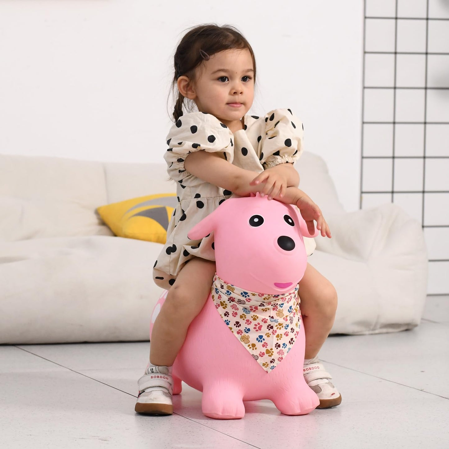INPANY Bouncy Dog Hopper for Toddlers-Hopping/Bouncing/Bounce Hoppers, Jumping Toys, Inflatable Ride-on Animal Toy for Kids/Boys/Girls 2, 3, 4, 5 Years Old Gifts(Pump Included)