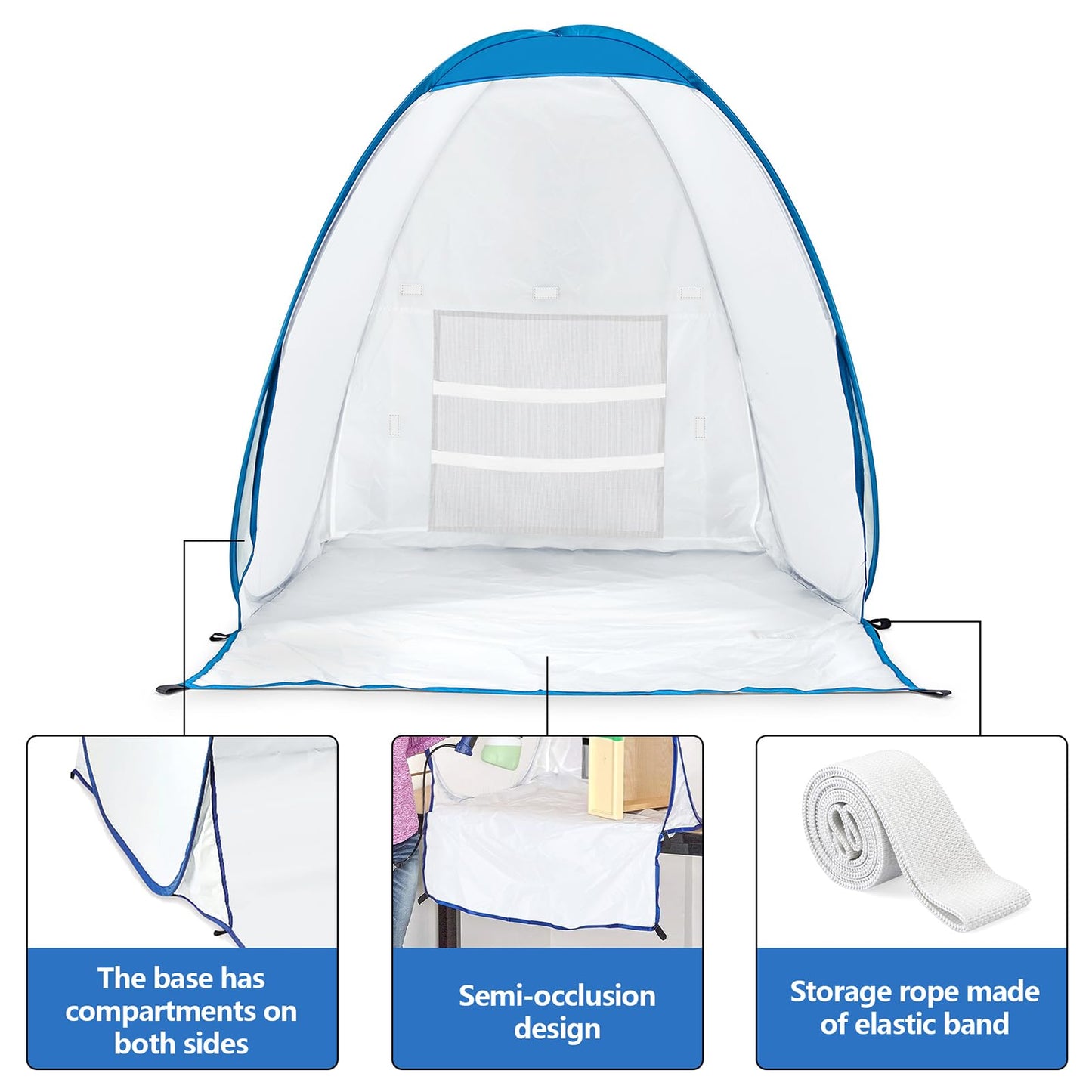 Bofoho Paint Spray Booth Tent - Portable and Foldable Spray Paint Booth Tool with Vents, Tool for Small DIY Painting, Pop-up, Windproof, Easy-to-Clean Paint Station (Blue)