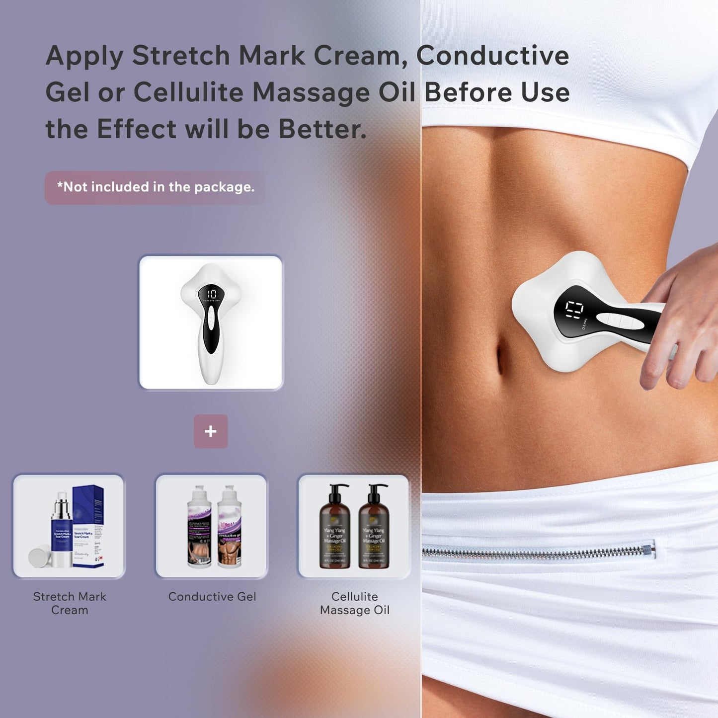 Oranmagic Electric Body Massager with Heating - 10 Adjustable Intensities, Suitable for Legs, Belly, Waist, Arms, Buttocks