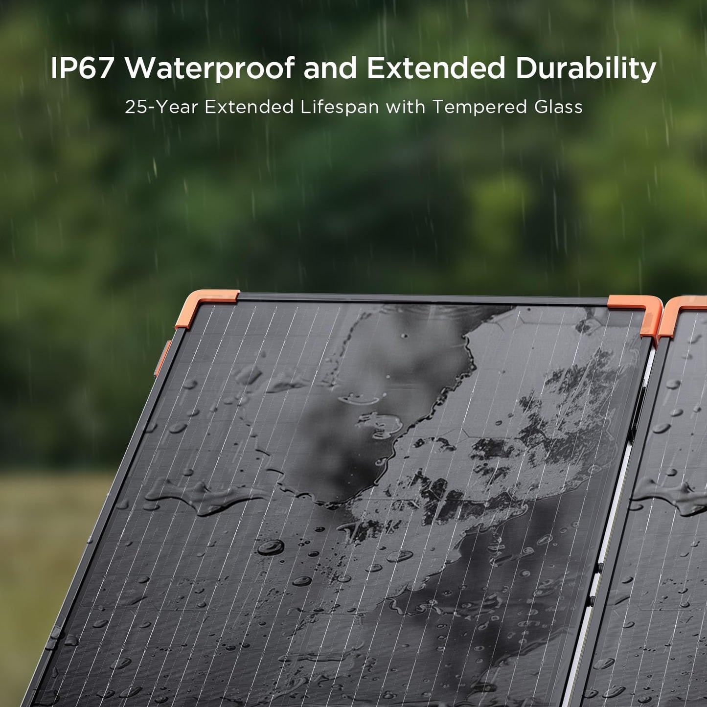 ZOUPW 200W Portable Solar Panel (Tempered Glass),Heavy-Duty Foldable Mono Solar Charger for Jackery Explorer 1000 v2/EcoFlow Delta 2/Bluetti,IP67 Waterproof Off-Grid Power for RV Camping Home Backup