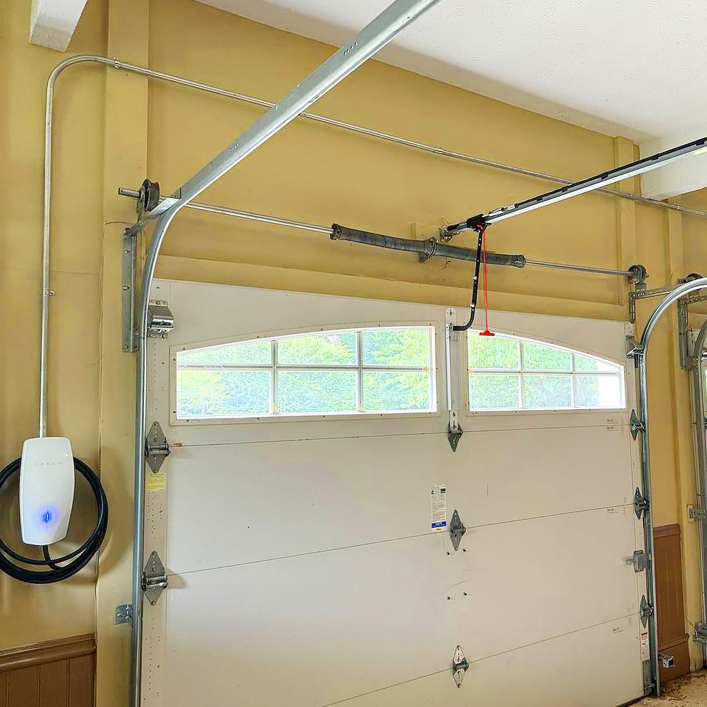 LAJIAOZ Garage Door Horizontal Tracks Pair, 12" Radius Curved Tracks for 7ft High Garage Doors, Heavy Duty 2" Roller System Track Set, Residential & Commercial Replacement Parts(Left/Right, TL=8.5FT)