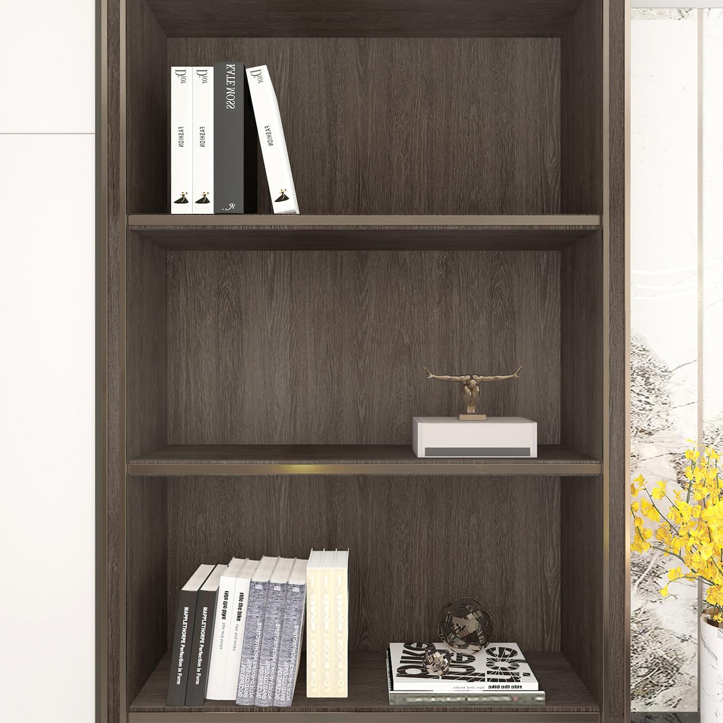 32x590in Extra Wide Dark Brown Wood Grain Contact Paper Black Walnut Textured Peel Stick Wallpaper Air Guide Slot Design Matte Thick Self-Adhesive Waterproof Furniture Sticker Vinyl Decorative Film