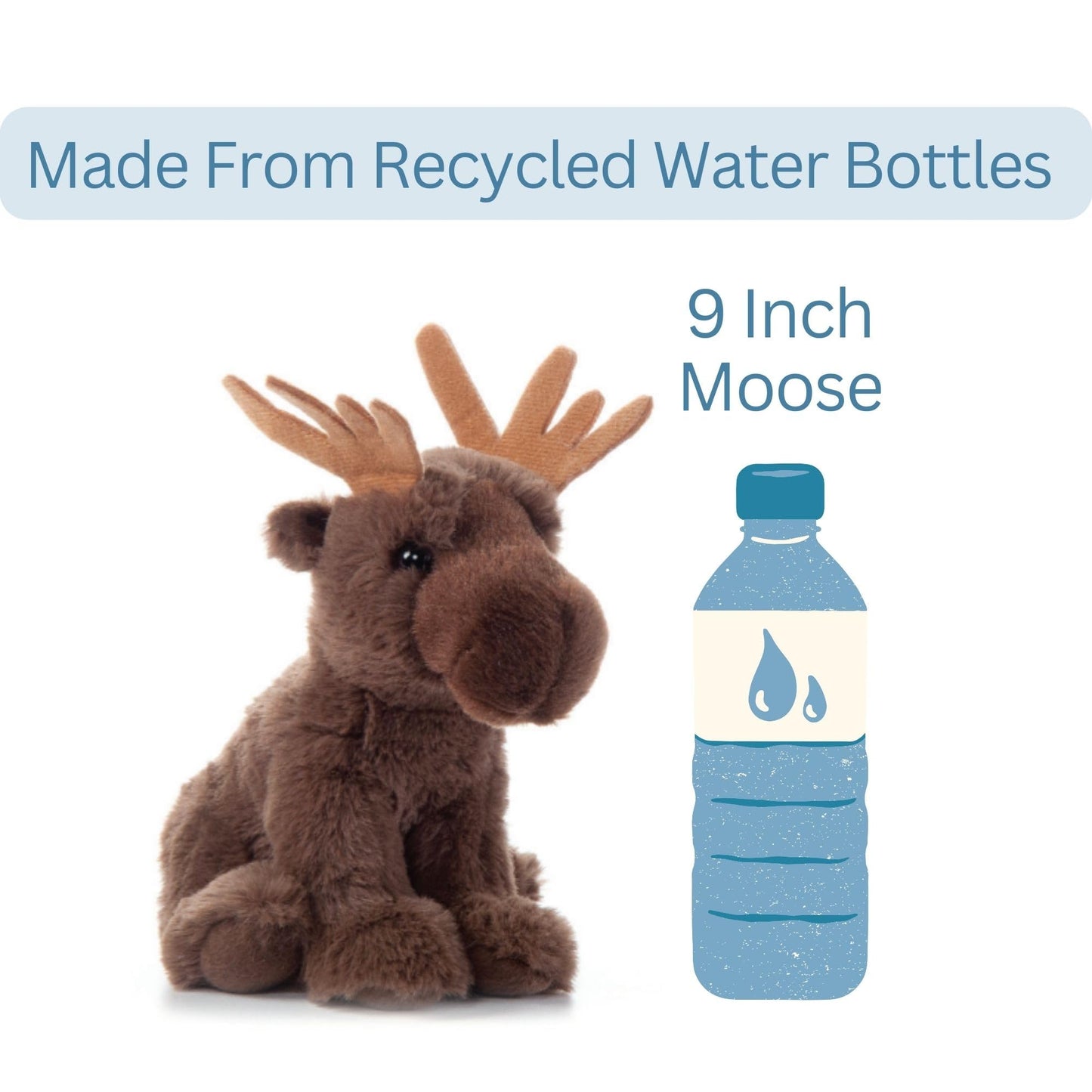 The Petting Zoo Moose Stuffed Animal Plushie, Gifts for Kids, Wild Onez Wildlife Animals, Moose Plush Toy 9 inches
