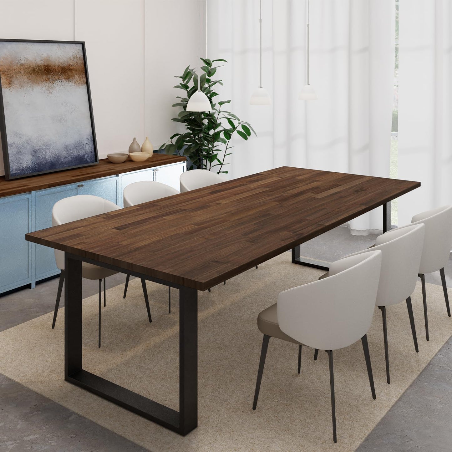 Howizz 48 x 25 in. Solid Wood Table Top, Dark Walnut Stained Acacia Desktop for Standing Desk/Office Tabletop/Countertop, 0.7in. Thick