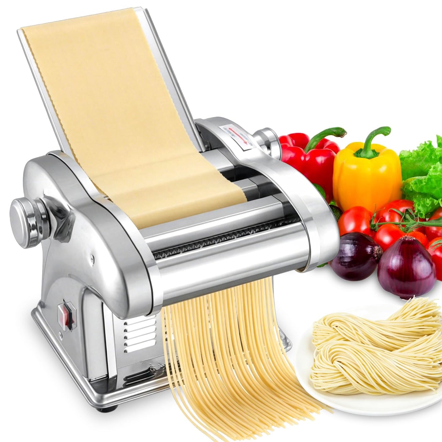 Pasta Maker Machine, 3-in-1 Electric Noodle Maker with Adjustable Thickness, Pasta Roller Machine for Spaghetti, Fettuccine, Lasagna, Dumplings, Perfect for Home Use
