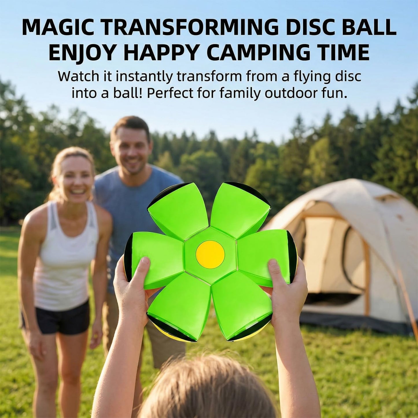 Magic Ball,Magic Meta Ball,Magic Bouncing Balls with 6 Light, Dual Form Freely Switchable,Pet Flying Saucer, Foldable,Suitable for Indoor & Outdoor Use (Red)