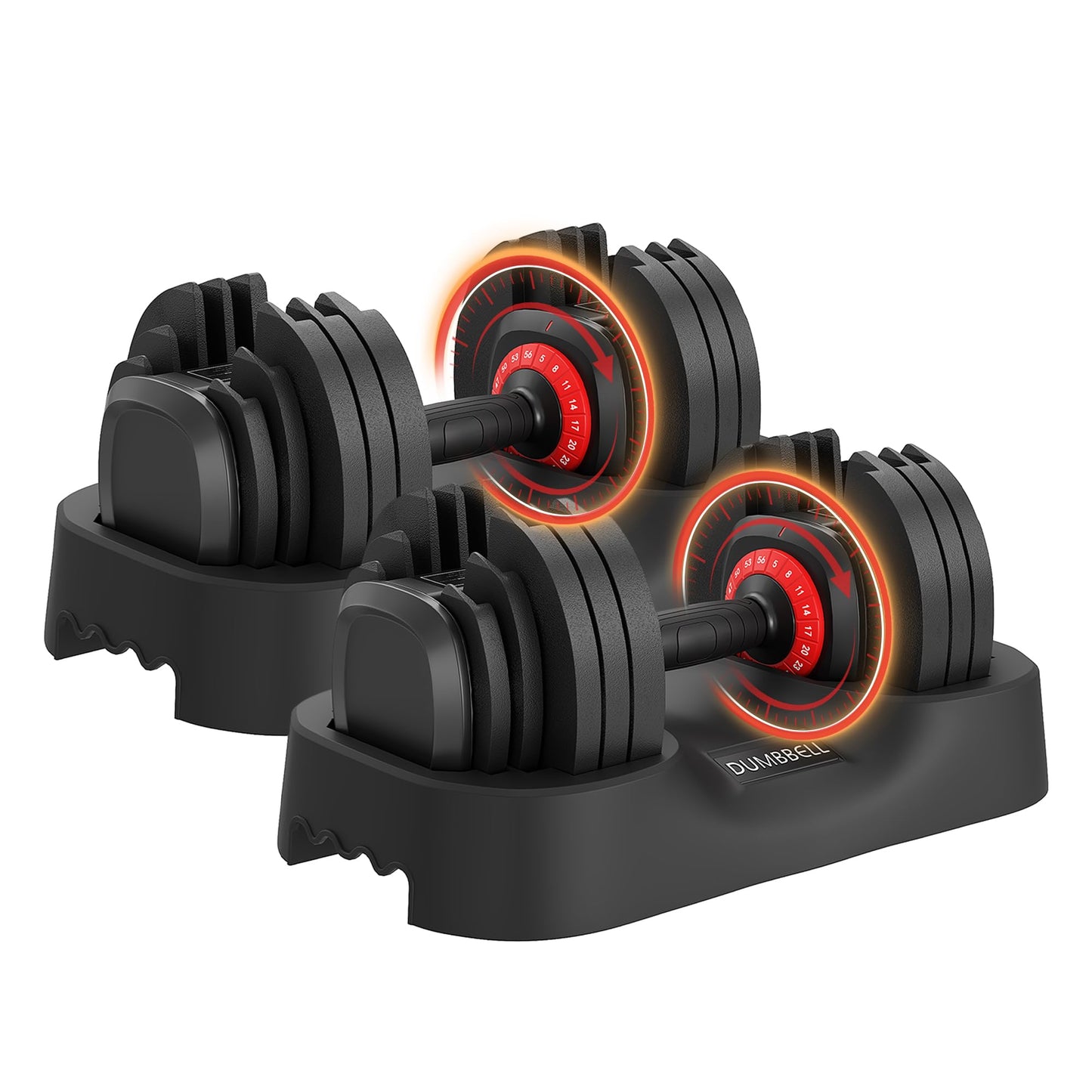 56LBS Adjustable Dumbbell Set of 2, 18-in-1 One-Hand Quick Adjust Weight Set, Anti-Slip Texture Handle, Full-Body Workout Equipment for Home Gym, Suitable for Men & Women