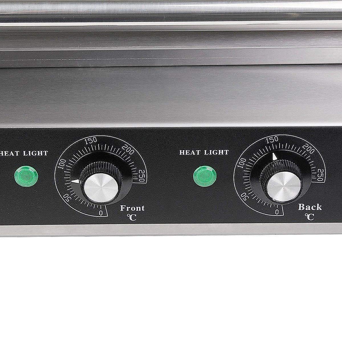 ReunionG Commercial Electric Hotdog Grilling Cooker 11 Rollers for 30 Hotdogs Stainless Steel Hot Dog Warmer Grilling Machine with Cover, Grade 1650W (20''W)