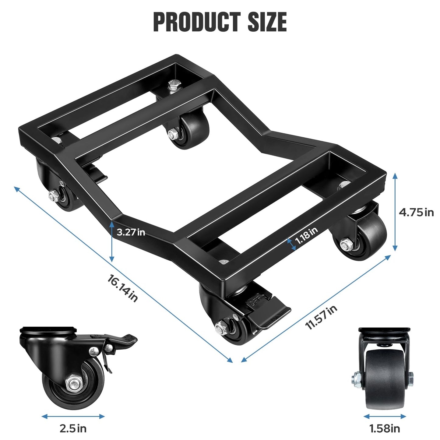 KEDSUM 2 Pack Car Dolly, 3000 LBS Car Wheel Dolly, Heavy Duty Vehicle Dolly, Double V-Shaped Design Used for Moving Cars, Sports Car, SUV, Motorcycles