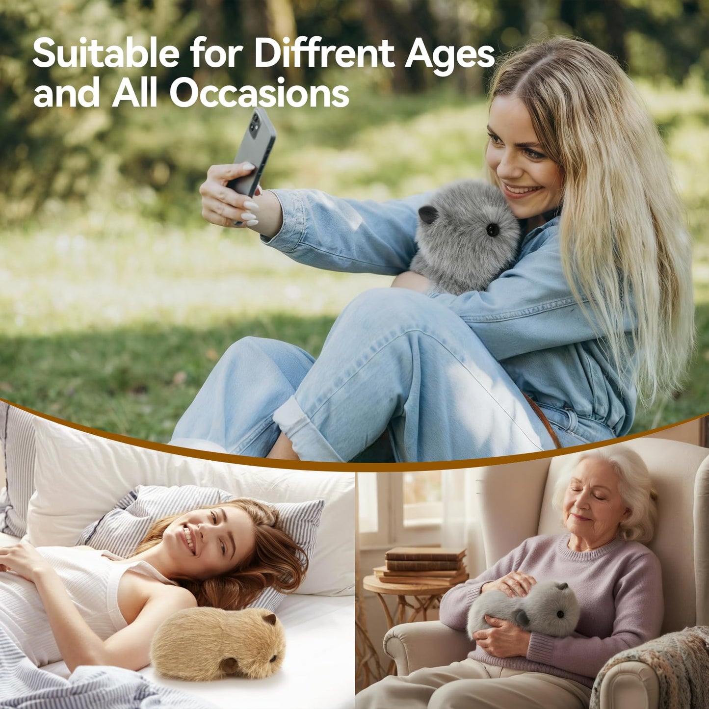 cupboo Sleep Aid Interactive AI Plush Companion Pet-Privacy-Safe Smart Emotional Support Robot Pet, Anxiety Relief Comfort for Kids,Teens,Adults, Seniors| Ideal Gift-Khaki