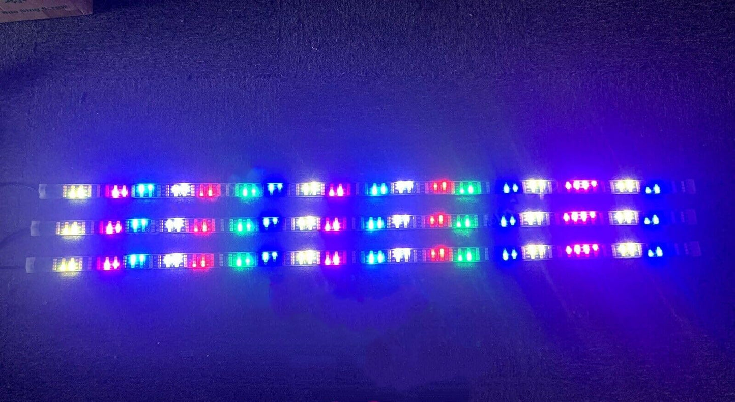 FIJVKNXY 3PCS 2FT Quad Row RGB Dream Color Chasing LED Light Strips - Wheel Lighting, APP/Remote Control, for Car/Truck/Motorcycle/Bike/Golf Cart, Slingshot LED Light Kit
