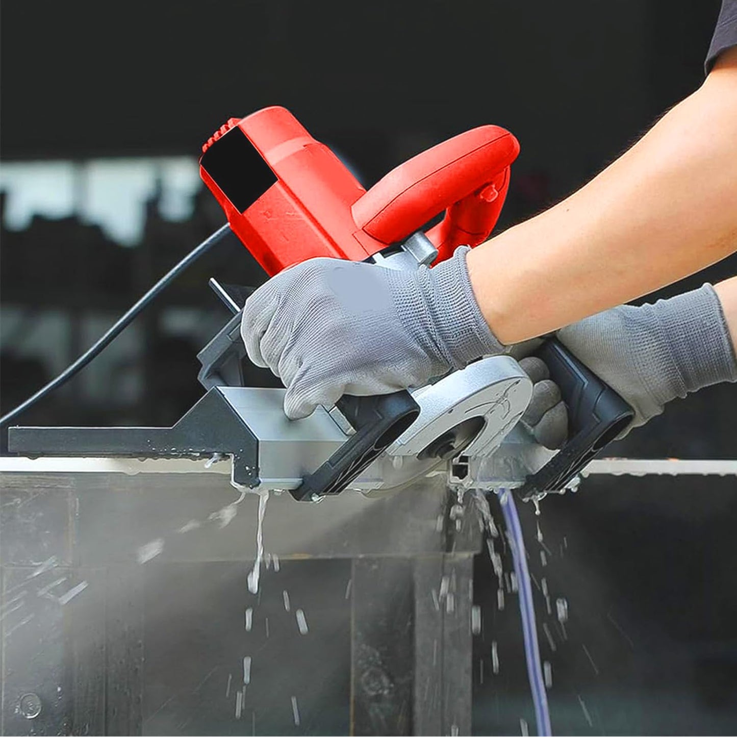 HTAXSCC Electric 45 Degree Tile Chamfering Tool Professional Tile Bevel Cutter with Aluminum Base Plate Cutting Machine for Ceramic Stone