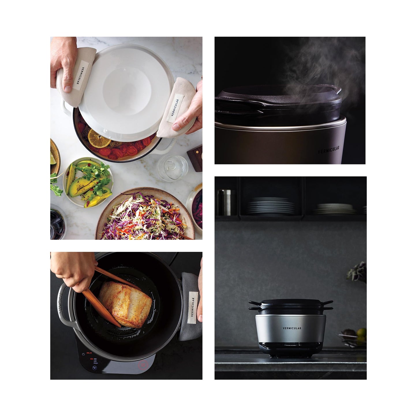 Vermicular Musui–Kamado (RICEPOT) | Cast Iron Induction Cooker | Precision Multicooker | Japanese Rice Cooker | Slow Cooker | Non-Toxic Enameled Cast Iron Pot | Sea Salt | US Model (120V)