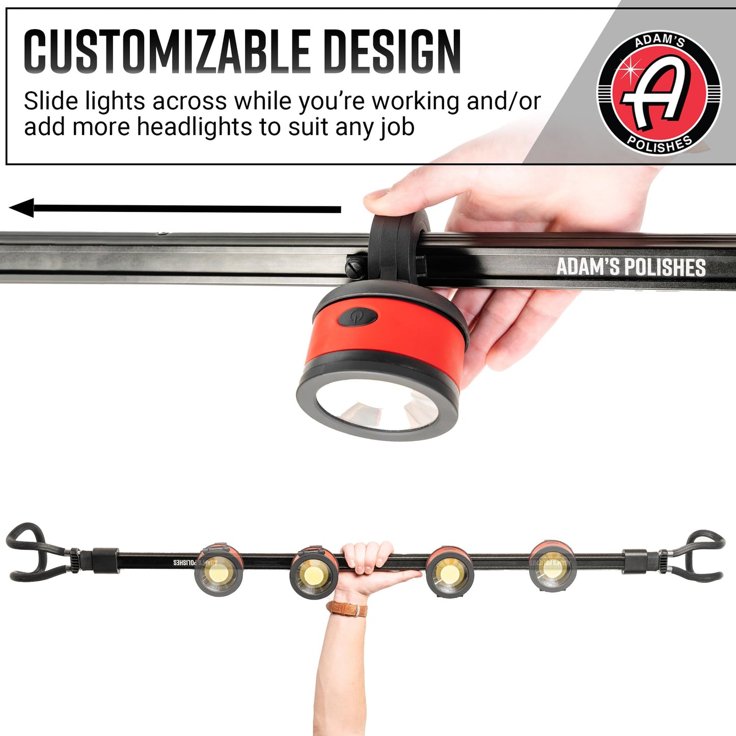 Adam's Interior & Hood Light Bar - Wireless Underhood Work Light for Interior Car Detailing, DIY Job Garage Light for Auto Mechanic Repairs - 6500K LED, Long Lasting & Removable