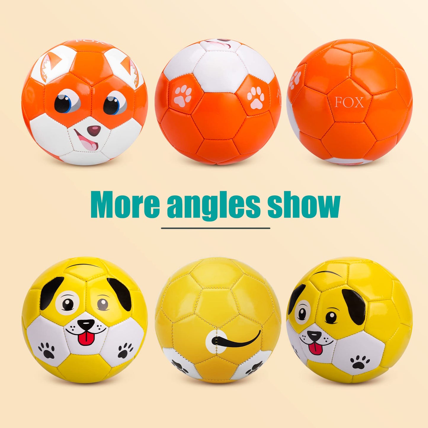 Toddler Soccer Ball Size 2 - Small Soft Kids Ball 2 Pack for Ages 1-5 Cartoon Sports Toy Boys Girls - Great Soccer & Birthday Gift for Babies, Toddlers & Kids Indoor Outdoor Games