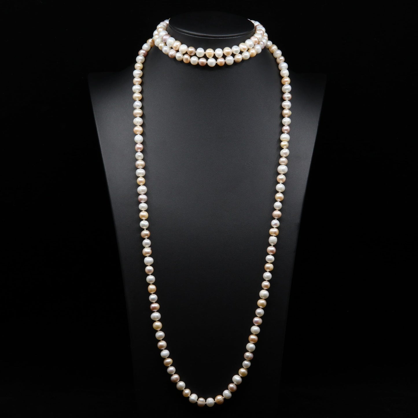 KK LifeStyle Freshwater Cultured Pearl Jewelry Collection – Classic Cream White, Black, Pink, or Lavender Pearls – Elegant Endless Long Necklace or Matching Necklace, Bracelet, and Earrings Set for Women – Timeless Gift for Any Occasion (7.5-8.5 Multi Col