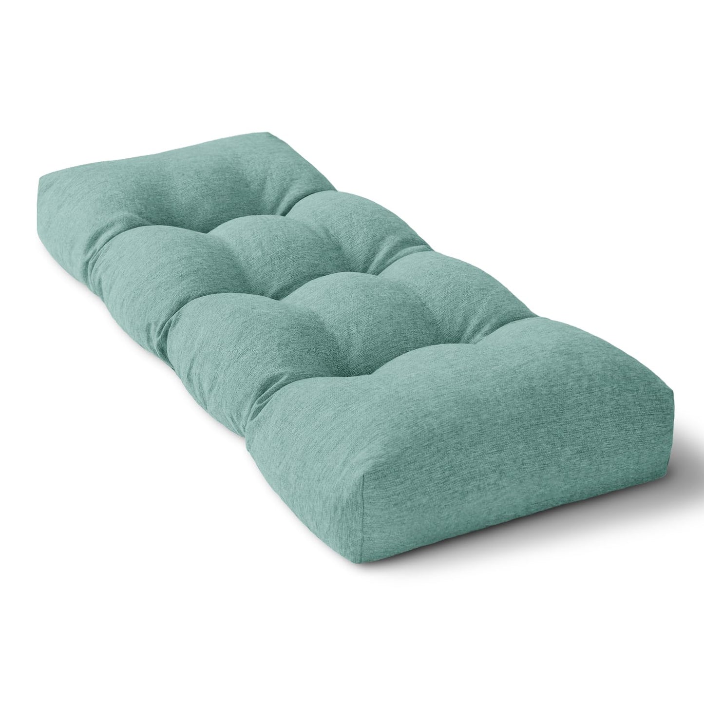 ROFIEJOX 45 Inch Bench Cushion with Non-Slip Bottom - High Density Foam Tufted Long Seat Pad for Indoor Window, Dining, Piano & Garden Furniture(Light Green, 45x18x4)