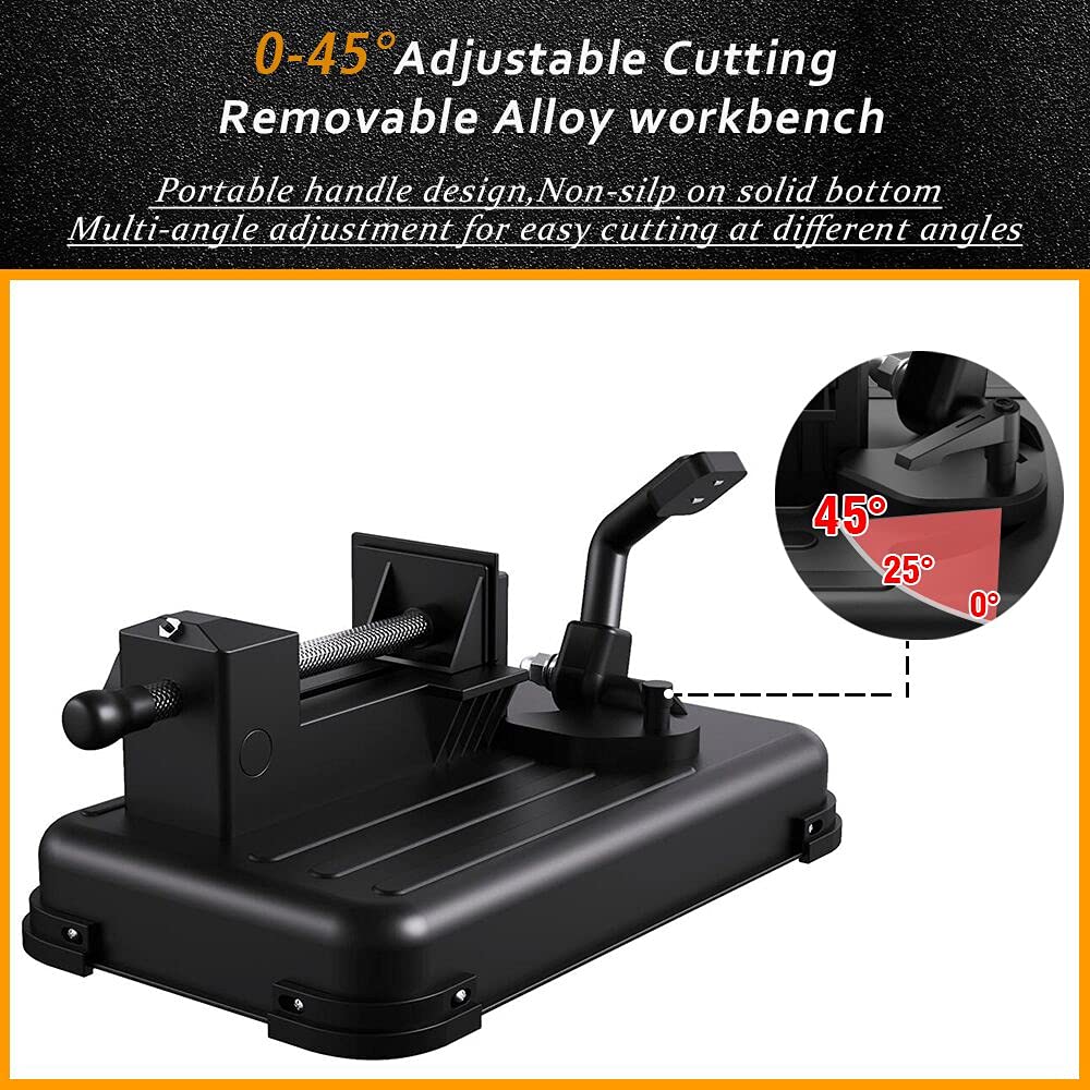 Anbull Portable Band Saw with Upgraded Removable Alloy Steel Base, 45°-90° Metal Cutting, 10A 1100W Motor, 5-inch Deep Cut, with .020-by-44-7/8-Inch 14 TPI Saw Blade and Led Spotlight