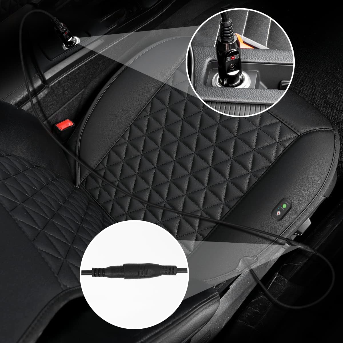 LUSRAIT Universal Seat Cushion, Comfortable Seat Cover with Full Back Support in Winter