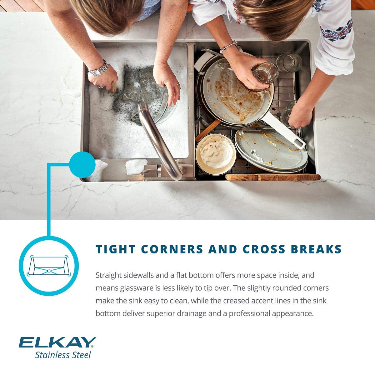 Elkay EFRU131610T Crosstown Single Bowl Undermount Stainless Steel Kitchen Sink, Polished Satin,16 x 19 x 10