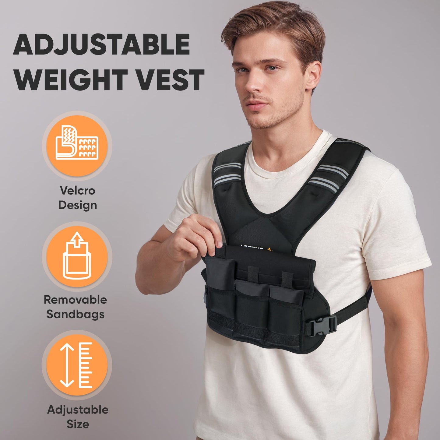 APEXUP Adjustable Weighted Vest 20lbs + Adjustable Weighted Vest 4-10lbs