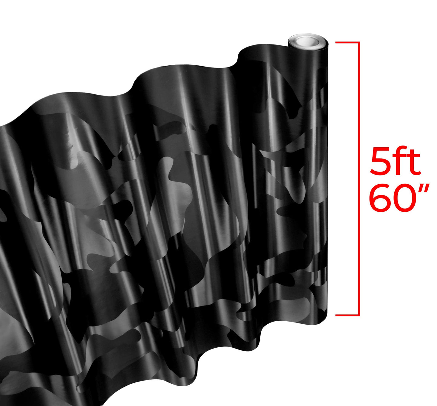 VViViD+ 2020 Edition Black Stealth Large Sized Pattern Camouflage Vinyl Car Wrap Roll (100ft x 5ft) Self Adhesive Film Air Release Technology, Scratch Resistance, Protective Liner, Bubble-Free