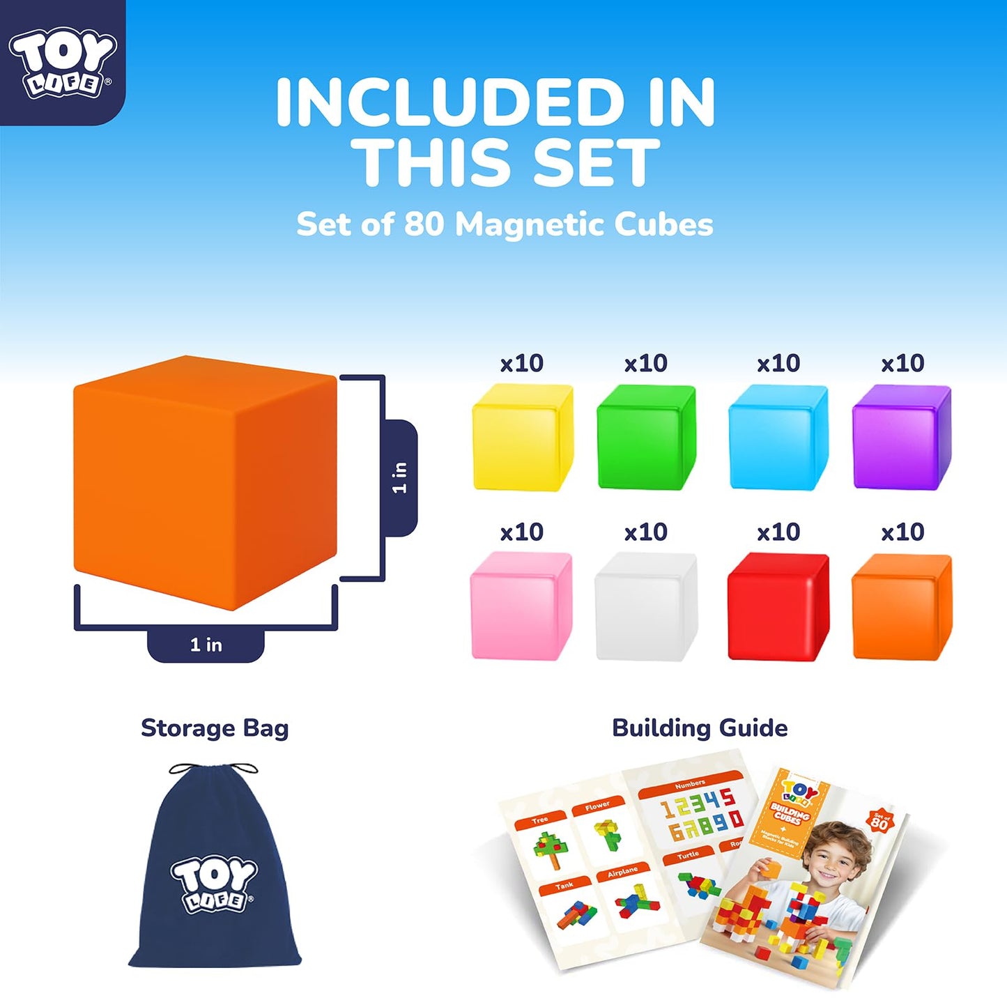80PCS Magnetic Blocks, Magnetic Building Blocks for Kids Ages 3 4 5 6 Year Old, Magnet Cubes, Autism Montessori Toys, Preschool STEM Educational Sensory Magnet Toys Gifts for Kids 3-5 4-8