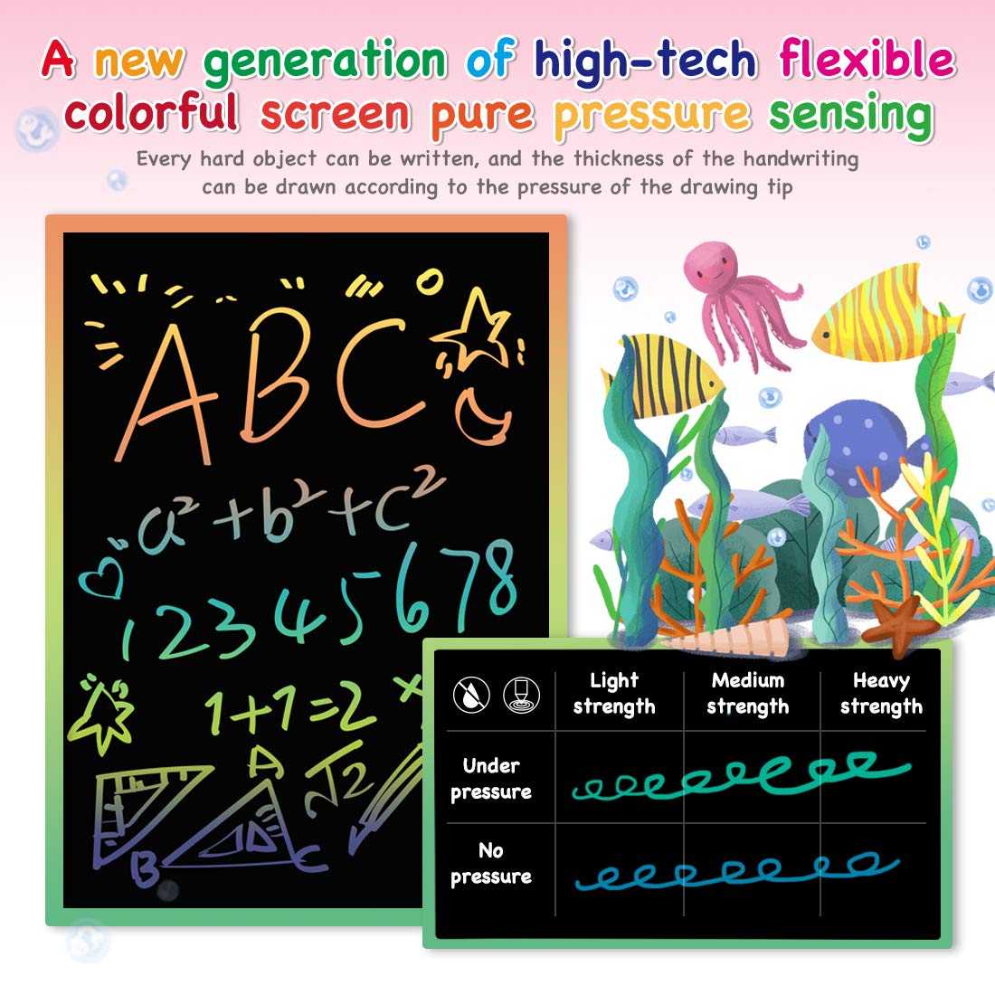 ORSEN LCD Writing Tablet 10 Inch, Colorful Doodle Board Drawing Pad for Kids, Toddler Toys for 3 4 5 6 7 8 Year Old Girls Boys Gifts (Pink)