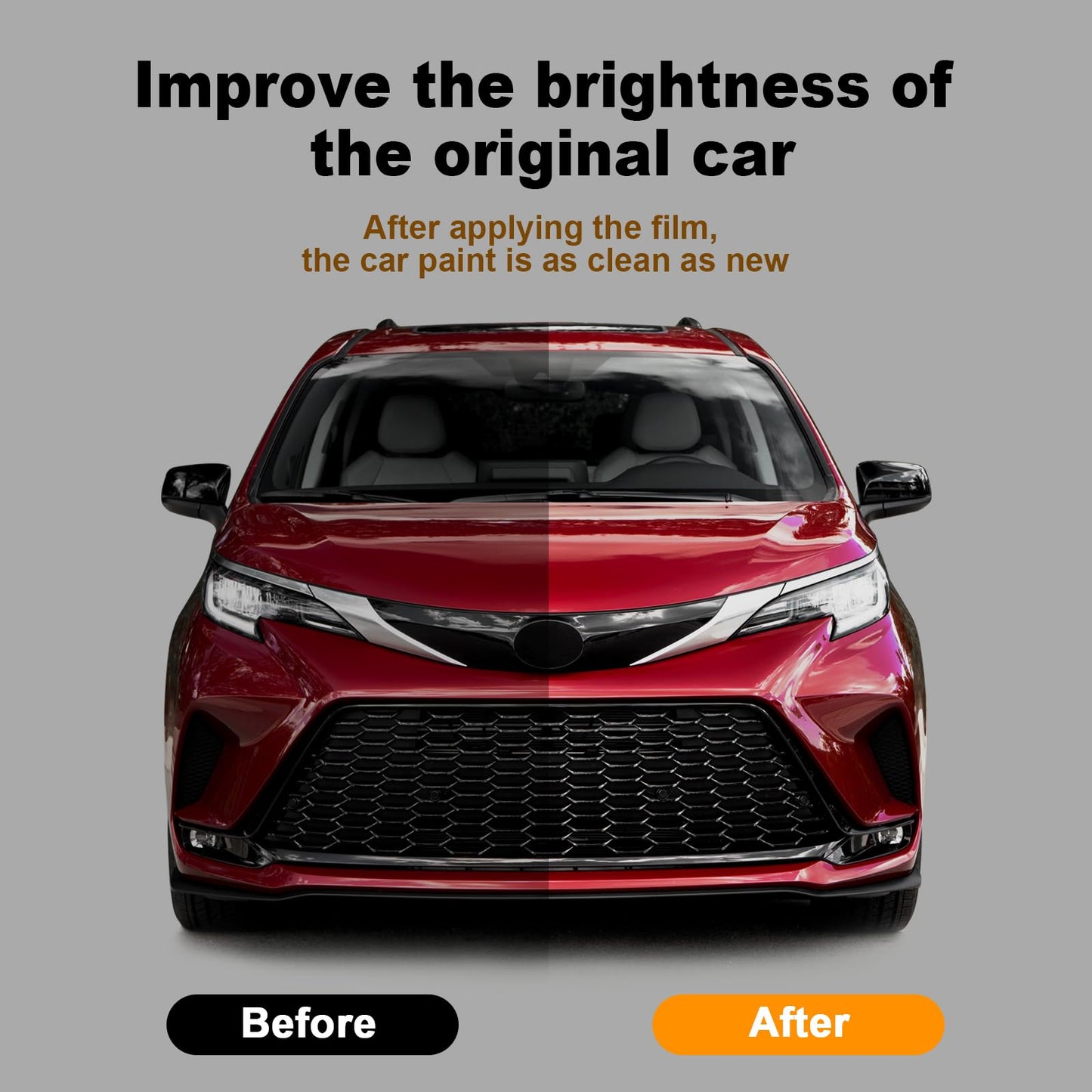 FDAIUN PPF for Toyota Senna Sienna 2022-2023 Clear Car Pre-Cut Paint Protective Film Self Adhesive TPU Rainproof Waterproof HD Scratch Exterior Accessories (Car Hood&Fender 3Pcs)
