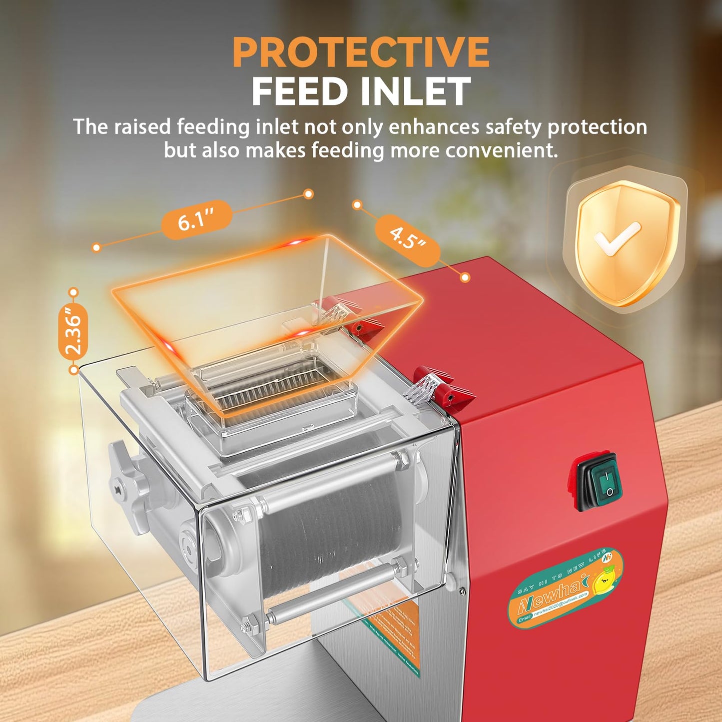 Newhai 850W Meat Cutter Machine, Commercial Meat Cutting Machine 10mm Heavy Duty, Stainless Steel Meat Slicer Shredder Restaurant, for Boneless Meat Soft Vegetables