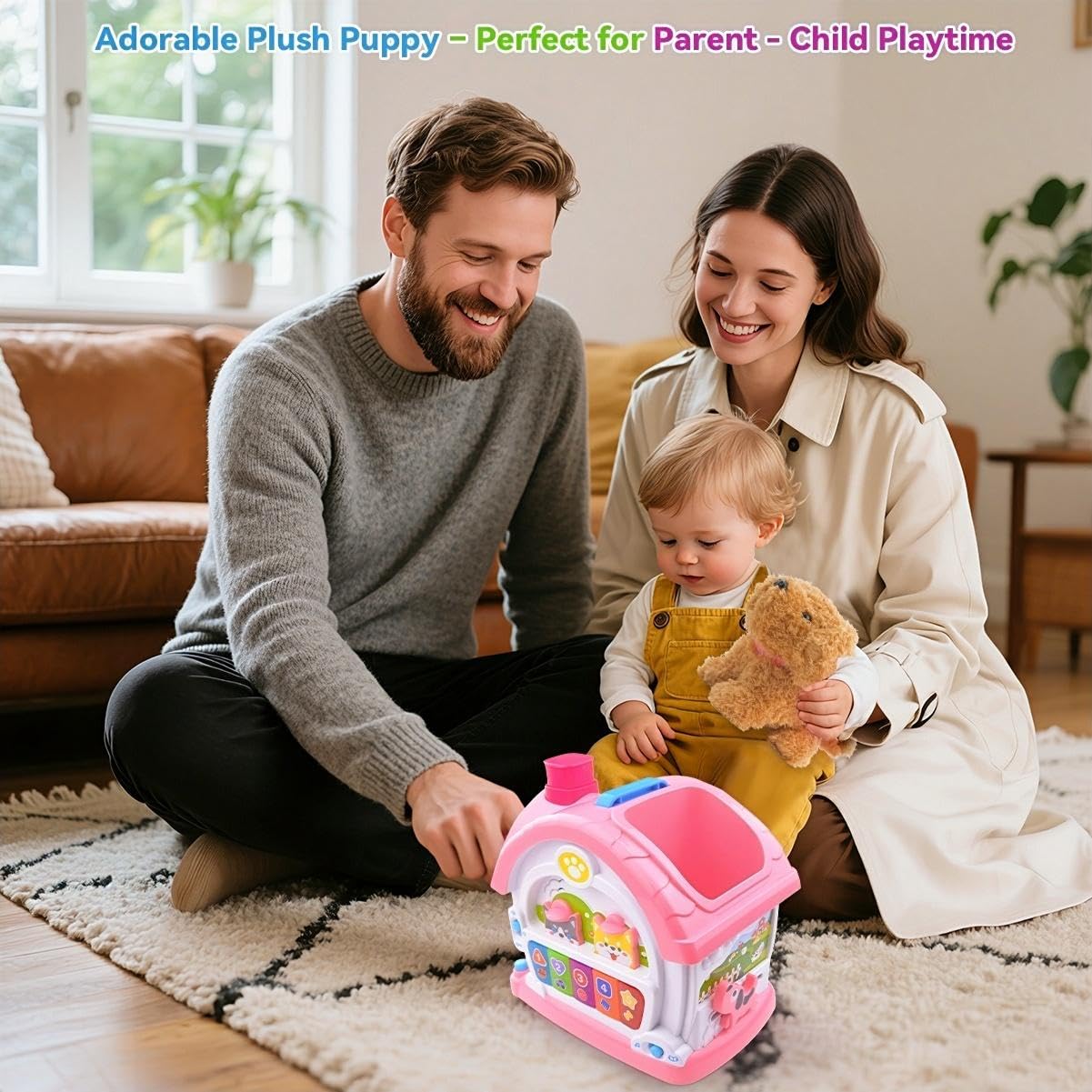 OKREVIEW Toys for 1+ Year Old Girls – 9-in-1 Montessori Musical Toddler Activity House with Lights, Sounds, Bilingual Learning, Ideal 1st Birthday Xmas Gifts for Girls Ages 1 2 3