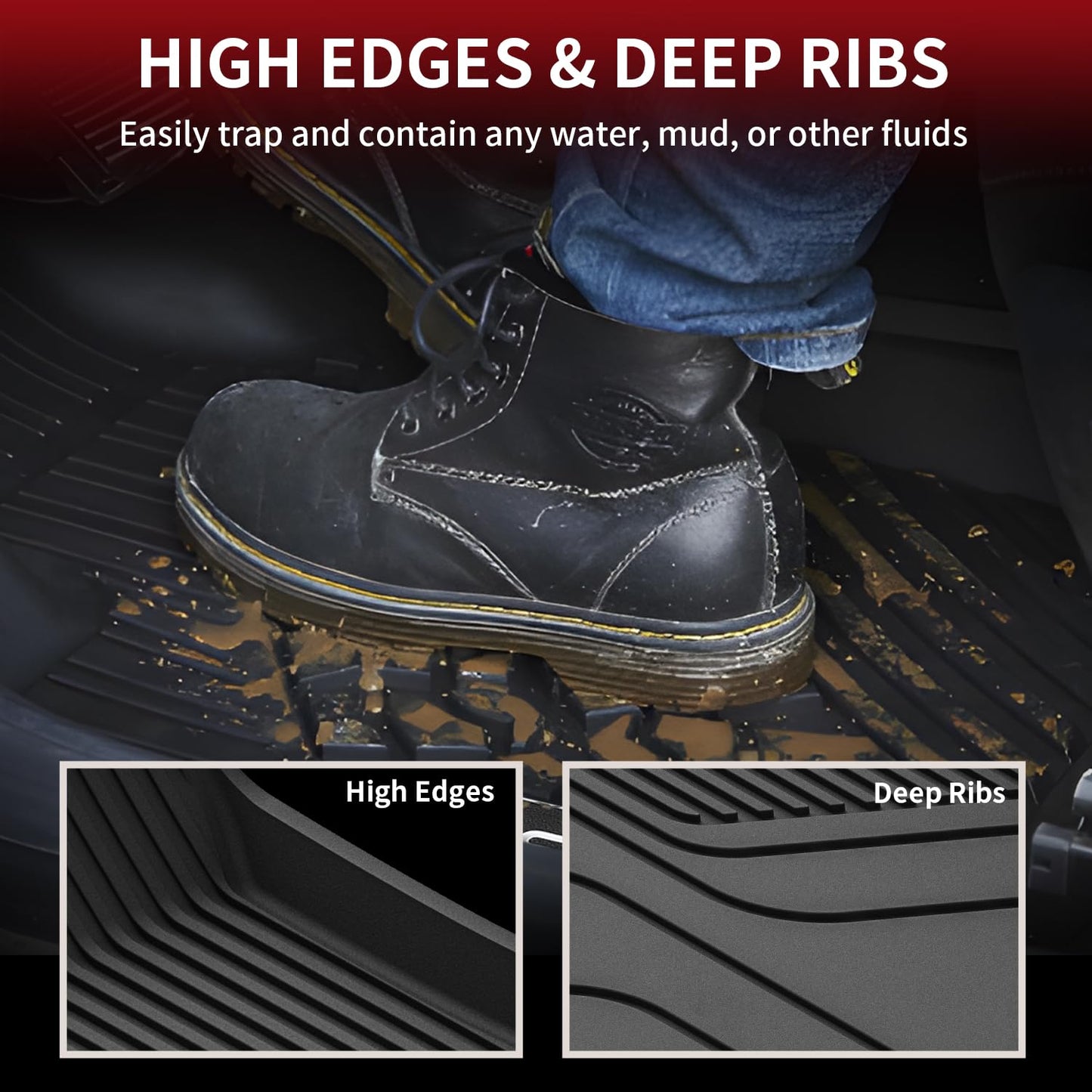 LASFIT Floor Mats & Trunk Mats for Tesla Model S 2021-2025 2026 (Include Plaid Model), All Weather TPE Custom Fit 1-3 Rows & Cargo Liners Full Set Car Mats Accessories, Black