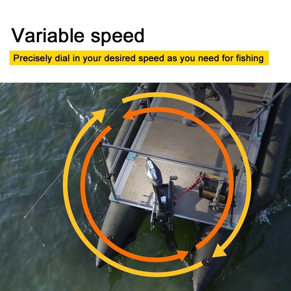 Black Haswing Cayman 12V 55lbs 48 inch Bow Mount Electric Trolling Motor Lightweight, Variable Speed, with Foot Control/Quick Release Bracket for Bass Fishing Boats Freshwater/Saltwater