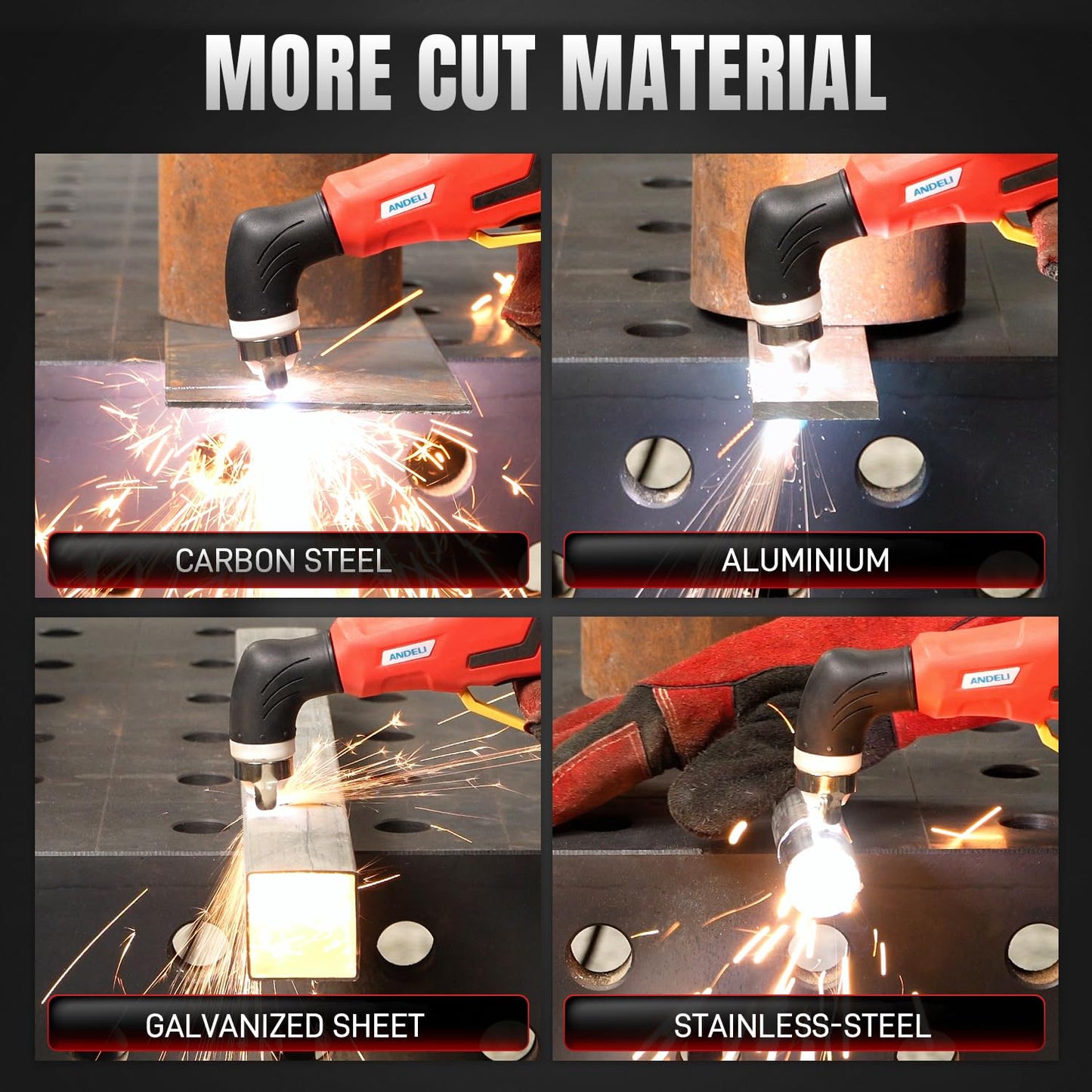 ANDELI Plasma Cutter,50A Heavy Duty Non-Touch Pilot Arc，3/4''Maximum Cut 110/220V，Upgraded LED Display，Exclusive ECO Mode，Expanded Plate Cutting,Rust Removal,PT/2T/4T