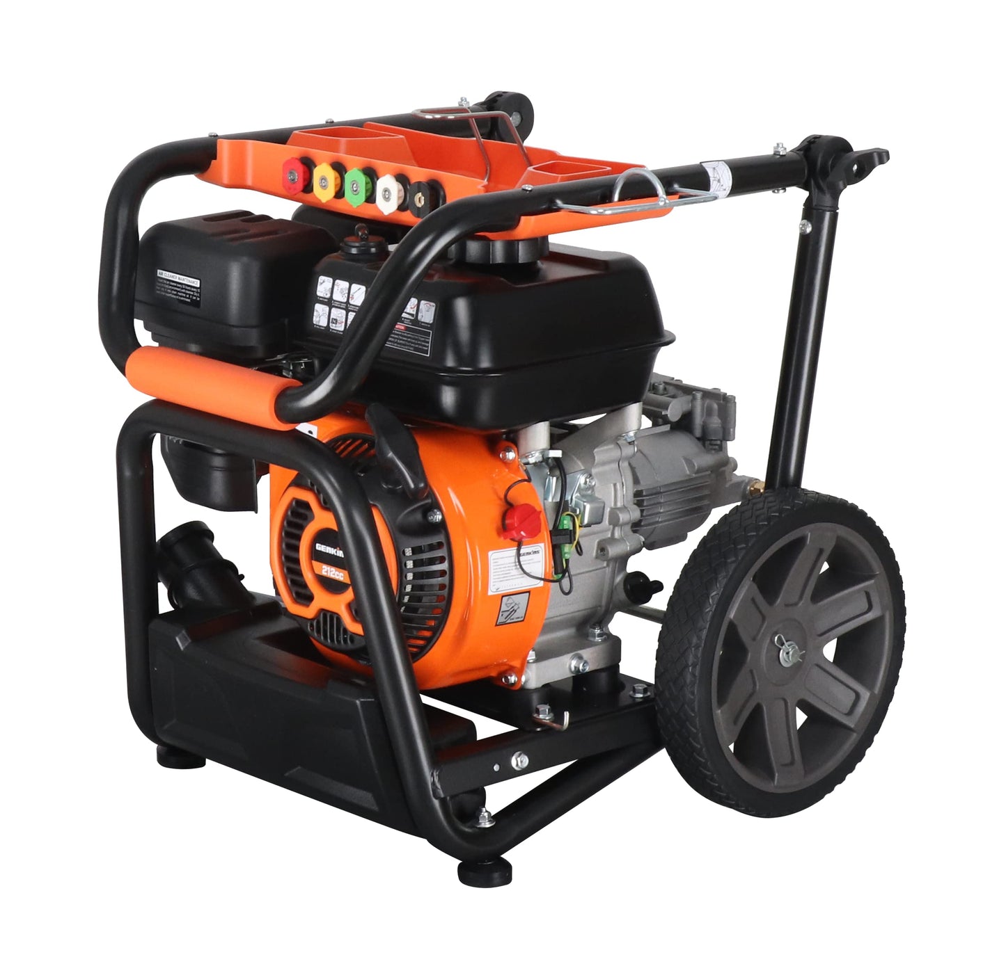 Genkins GPW3200 Gas Powered Foldable Pressure Washer 3200 PSI and 2.5 GPM, Soap Tank and Five Nozzle Set | Compact & Foldable