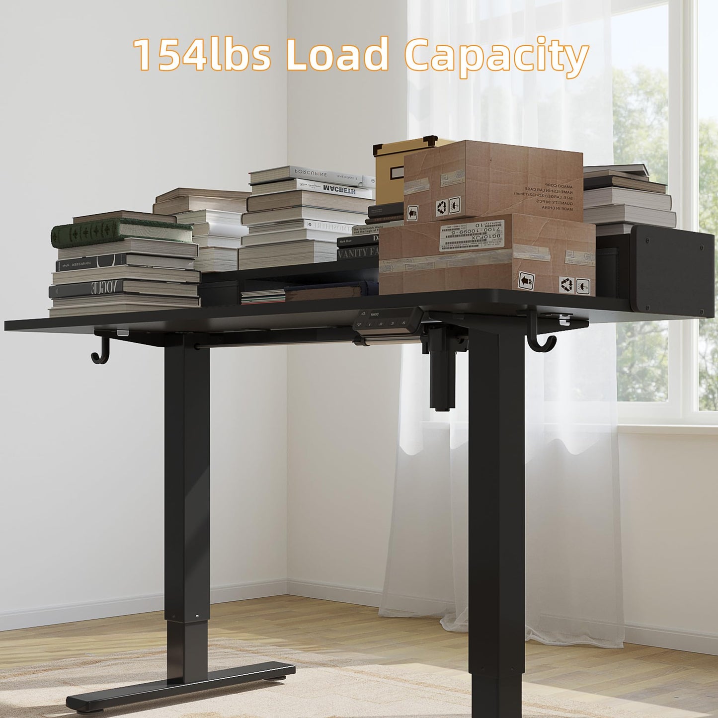 YIHAYO Low Height Adjustable Desk with Drawers, Lifts 18.1-28.3 Inches, Electric Standing Desk with Storage Shelf for Short People, 40 x 24 Inches Table with Splice Board for Home Office, Black