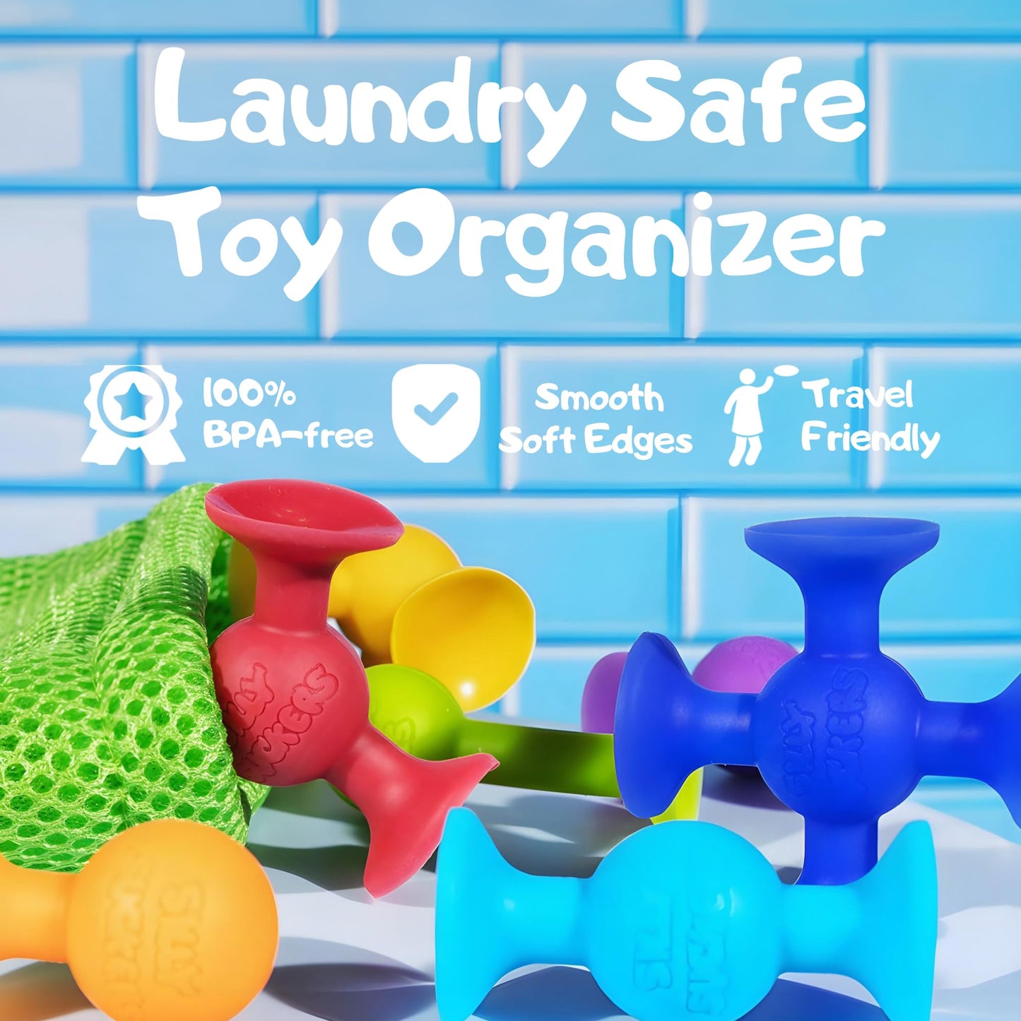 Silly Suckers Suction Toy Set - Educational Baby Bath Toys - Sensory Montessori Building Game - Toddler Bath Toys - Interactive, Creative Suction Construction Toys for Kids 100% BPA-Free & Latex-Free
