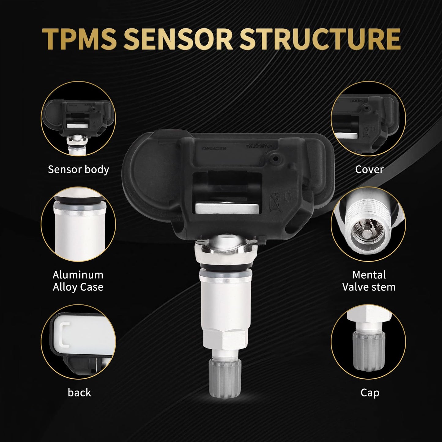 AXINMOTOO TPMS Sensor, 4PCS 433MHz Tire Pressure Monitoring Sensor Replacement for Mercedes-Benz C250 CL550 CLS550 E250 E550 G550 GL350 GLK250 ML350 S550 SL550 SLK250 Sprinter 2500 A0009050030