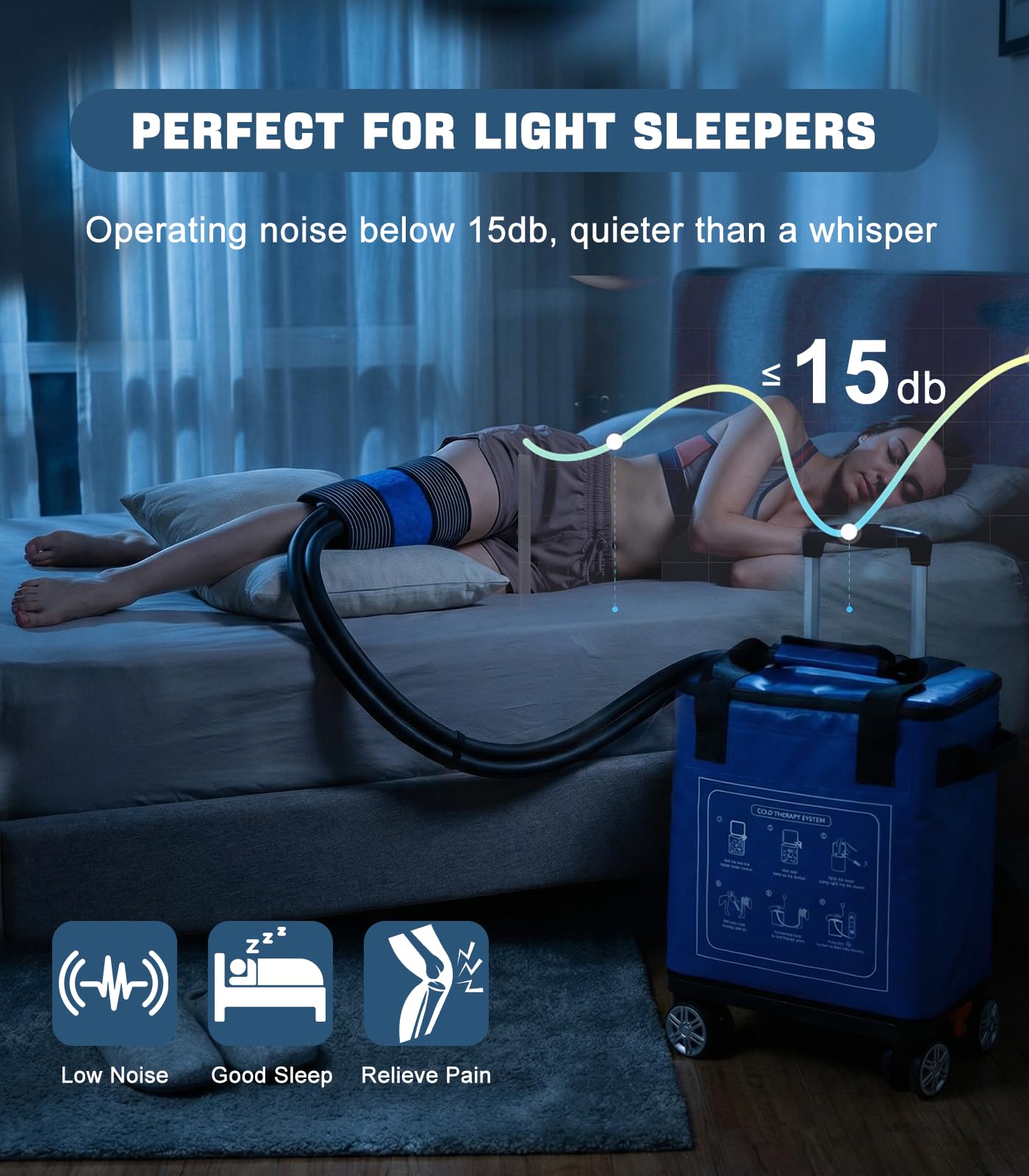 Ice Machine for Knee After Surgery 19qt, Portable Cold Therapy Machine Knee Replacement Recovery, Pain Relief Cryotherapy System with Timer, Compression Pad fits Shoulder Hip Ankle