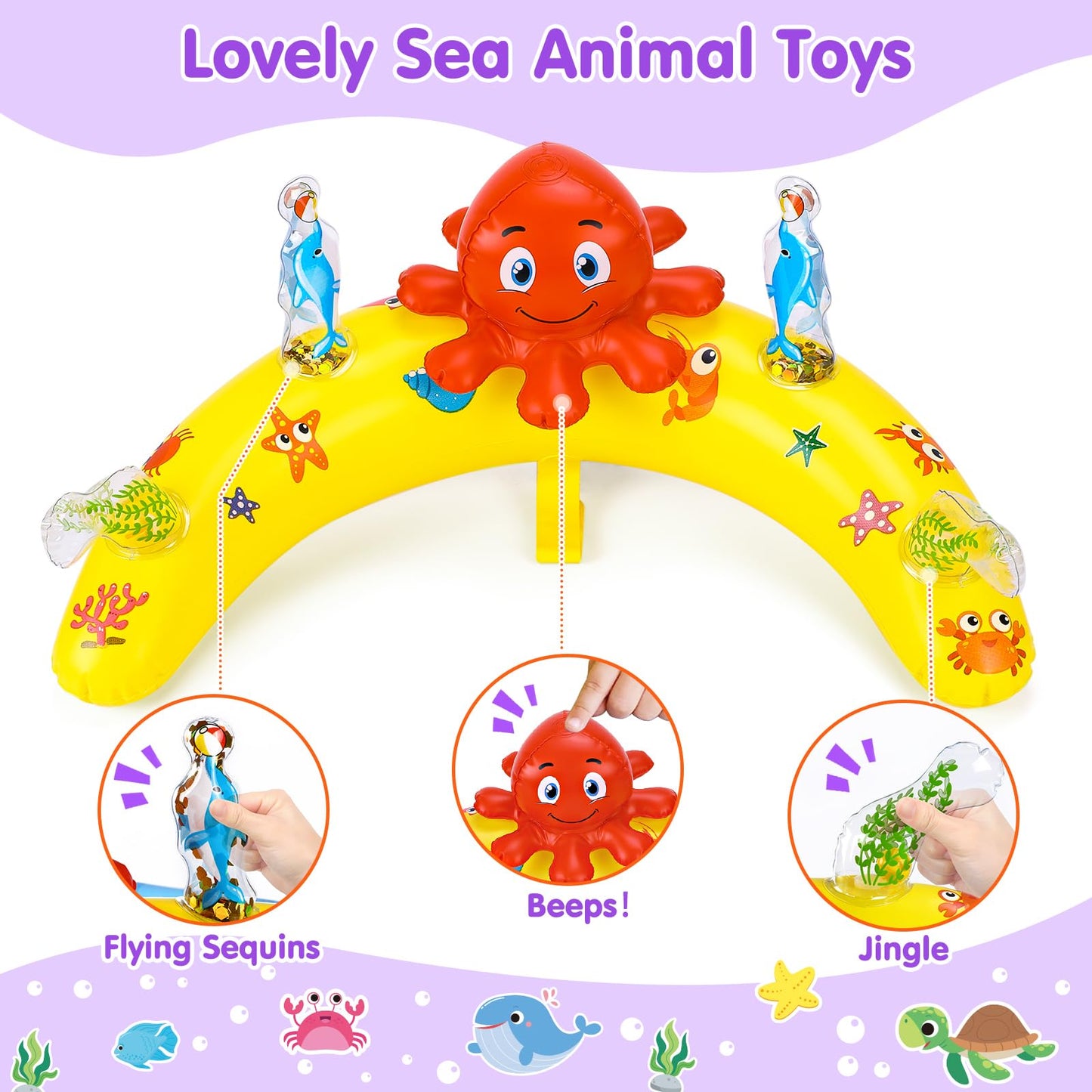 EZIGO Baby Pool Float with Canopy UPF 50+ Sun Protection, Double Air Chambers Infants Swimming Floats with Sound Toys Adjustable Safety Seat Toddler Float for Boys and Girls 6-36 Months (Purple)