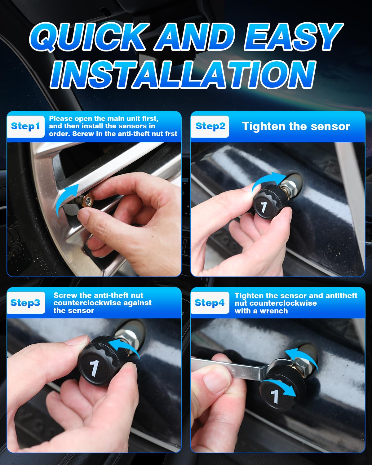 Tire Pressure Monitoring System, RV Tire Monitoring System with Solar Charge Tire Pressure Monitor Real-Time Display 2025 Updated tire pressure monitor system Interior Temperature Display for Rv Suv