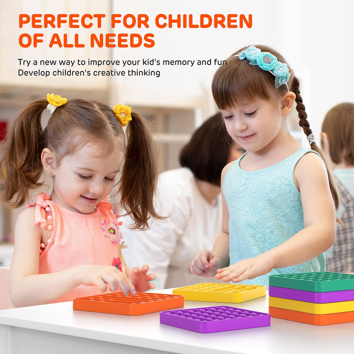 12 Pack Fidget Toys,Push Pop Fidget Sensory Toys Set,Stress Relief Gifts for Kids & Adults,Pop Bulk & Party Favors Toddler Toys for Easter Birthday Gifts,Party Supplies,Classroom Prizes