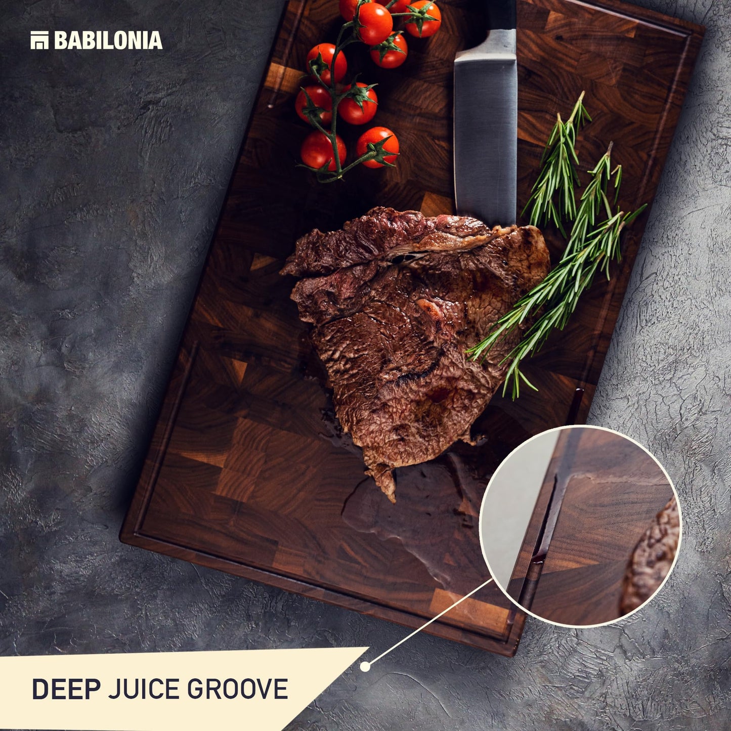XXL American Black Walnut Cutting Board 24 x 15 Inch (ExtraThick 1.7"), Hardwood Butcher Block, Charcuterie, Heavy Duty End Grain Wood Chopping Board with Juice Groove & Handles (Oil & Plate included)