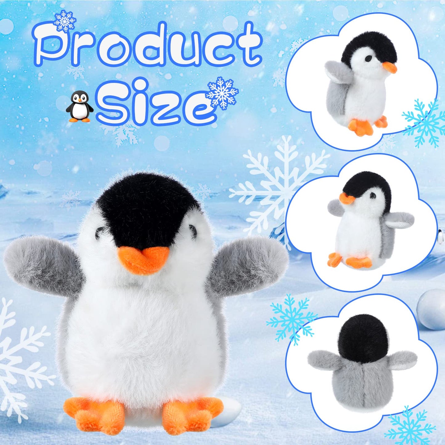 9 Pcs Mini Penguin Stuffed Plush Toys 4.3 Inch Cute Soft Small Penguin Ornament Bulk Hanging Animal Stuffed Toys Gift for Keychain Bag Pendant Christmas Decors Birthday Party Favor(Cute Style)