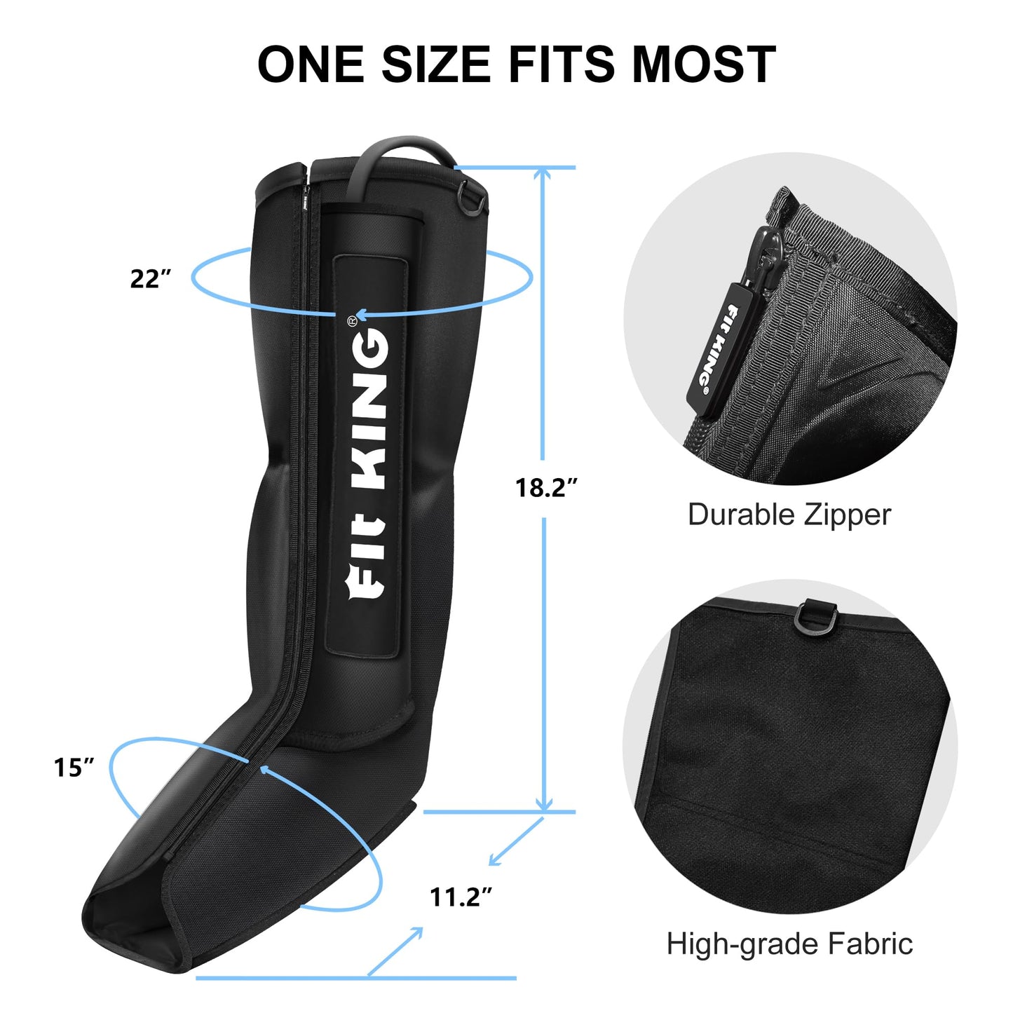 FIT KING Air Compression Recovery System, Sequential Massage Boots for Foot and Calf, Professional Compression Therapy Device Improves Leg Circulation and Pain Relief