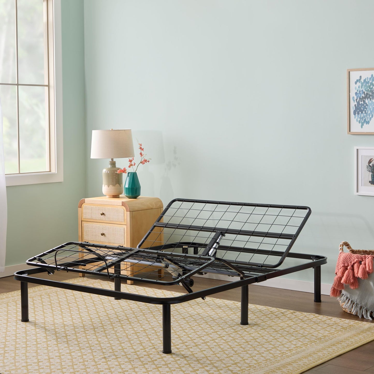 Linenspa Adjustable Bed Frame - Independent Head and Foot Incline - Powerful Quiet Motor - Easy Toolless Assembly - Lounge - Watch TV - Working - Reading - Ergonomic - Electric Bed Base - Queen Size