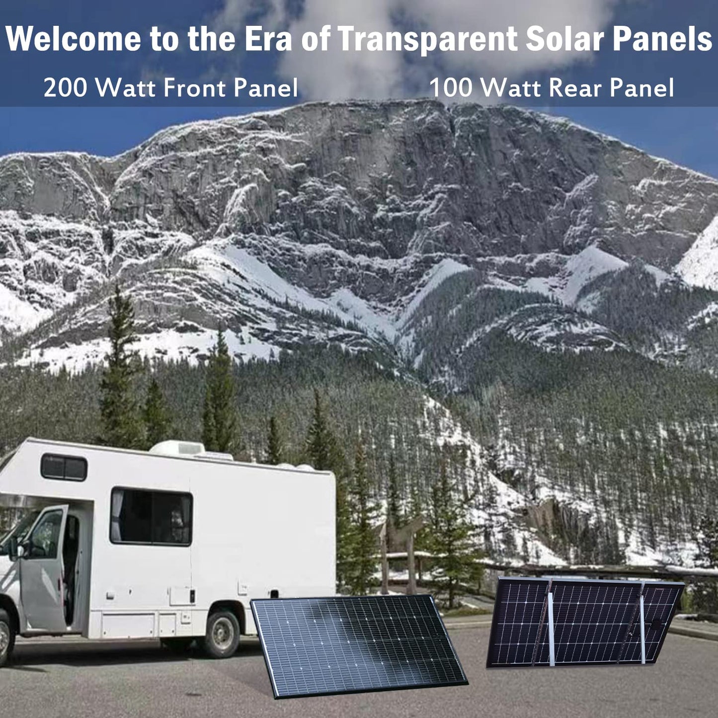 JJN Bifacial 400 Watt Solar Panels 12V 10BB Monocrystalline Solar Panel High Efficiency Solar Module for RV Home Farm Trailer Camper Marine Off Grid System(2 PCS 200 Watt)